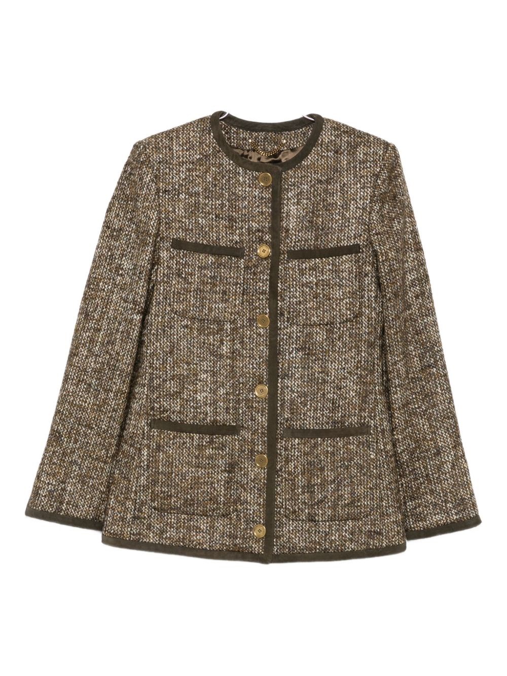 Golden Goose Textured Wool Blend Outerwear Jacket In Brown
