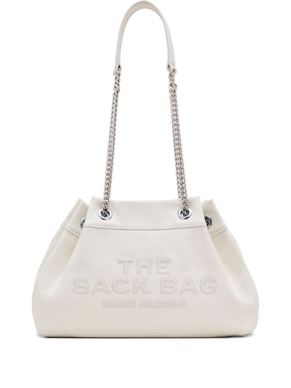 Marc Jacobs The Chain Sack Leather Shoulder Bag In White