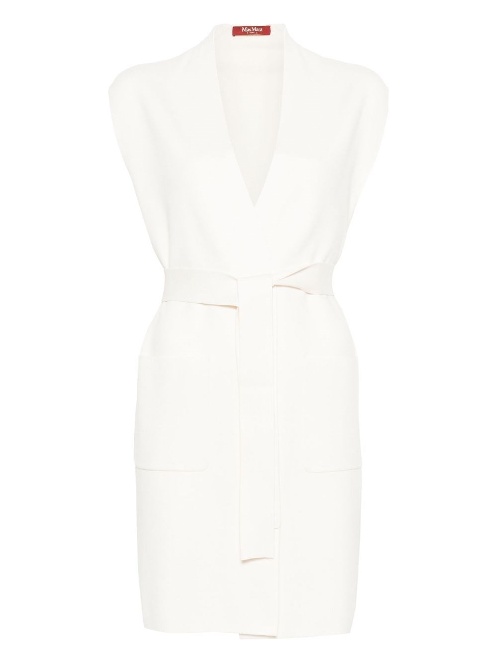 Max Mara Women Belted Long Vest In White