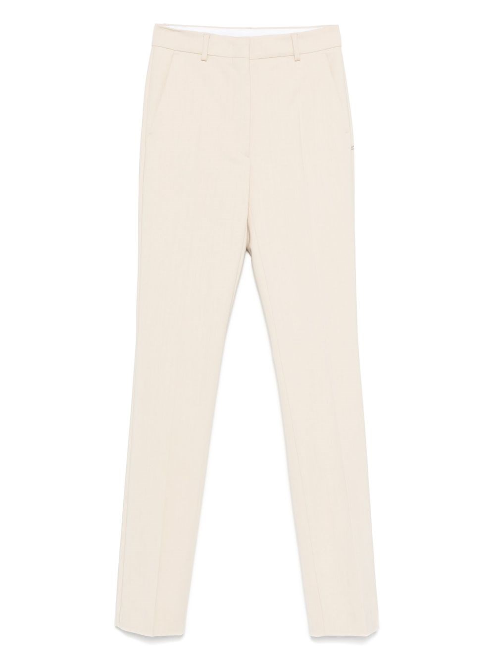 Sportmax Max Mara  Ivory Tailored Belt Loops Trousers In White
